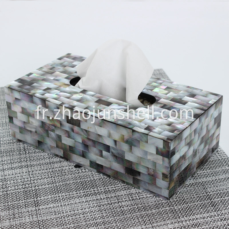 black mother of pearl tissue box